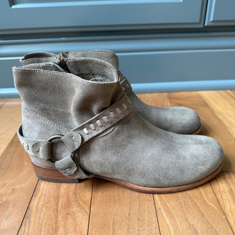 Alberto Fermani Ankle Boots Women 39 Grey Suede Harness Italian Bootie